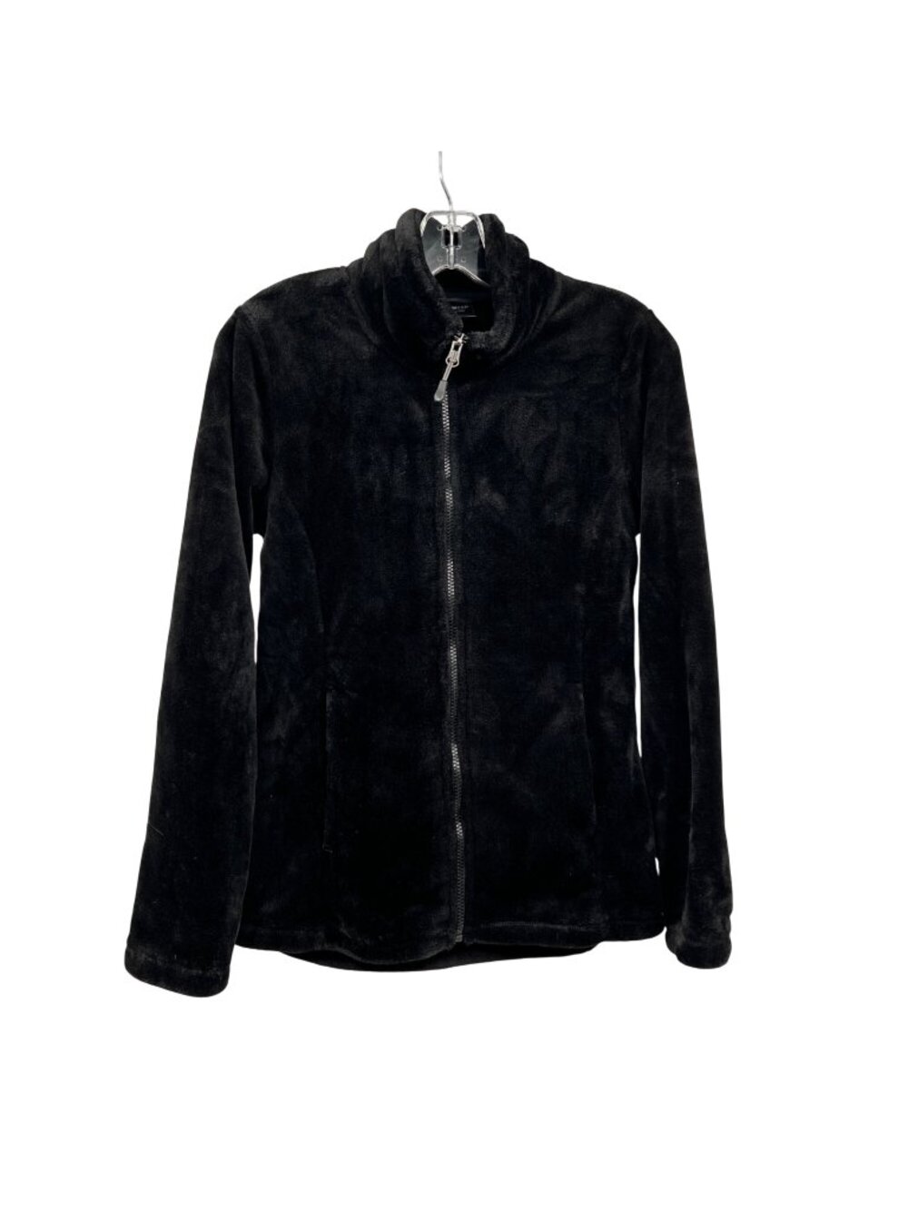 HEATKEEP Womens Soft Fleece Jacket Black Full Zip Size Small Pockets